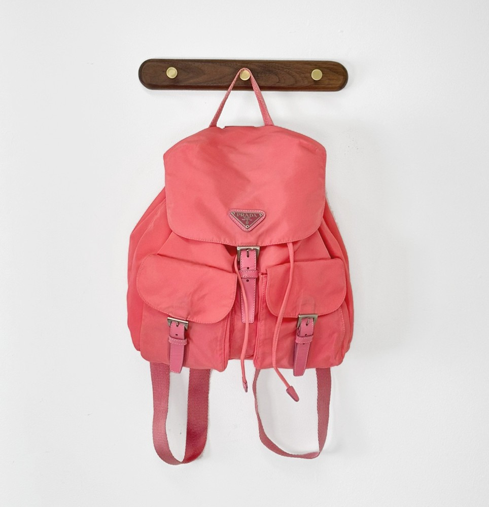 Vintage Prada Hot Pink Pocono Two Pocket Back Pack, Luxury, Bags ...