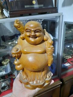 Vintage wood carved buddha