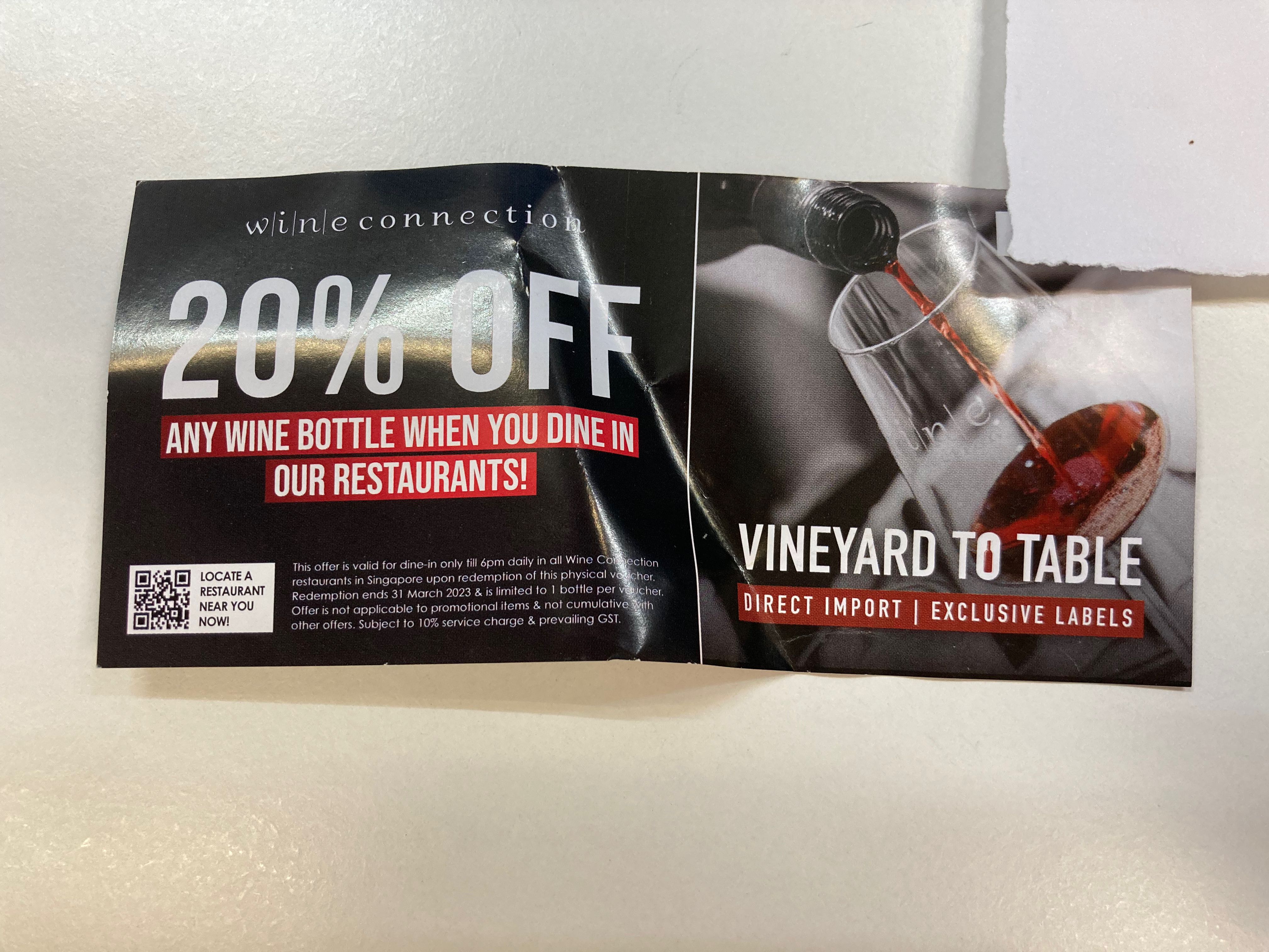 Wine Connection voucher, Tickets & Vouchers, Vouchers on Carousell