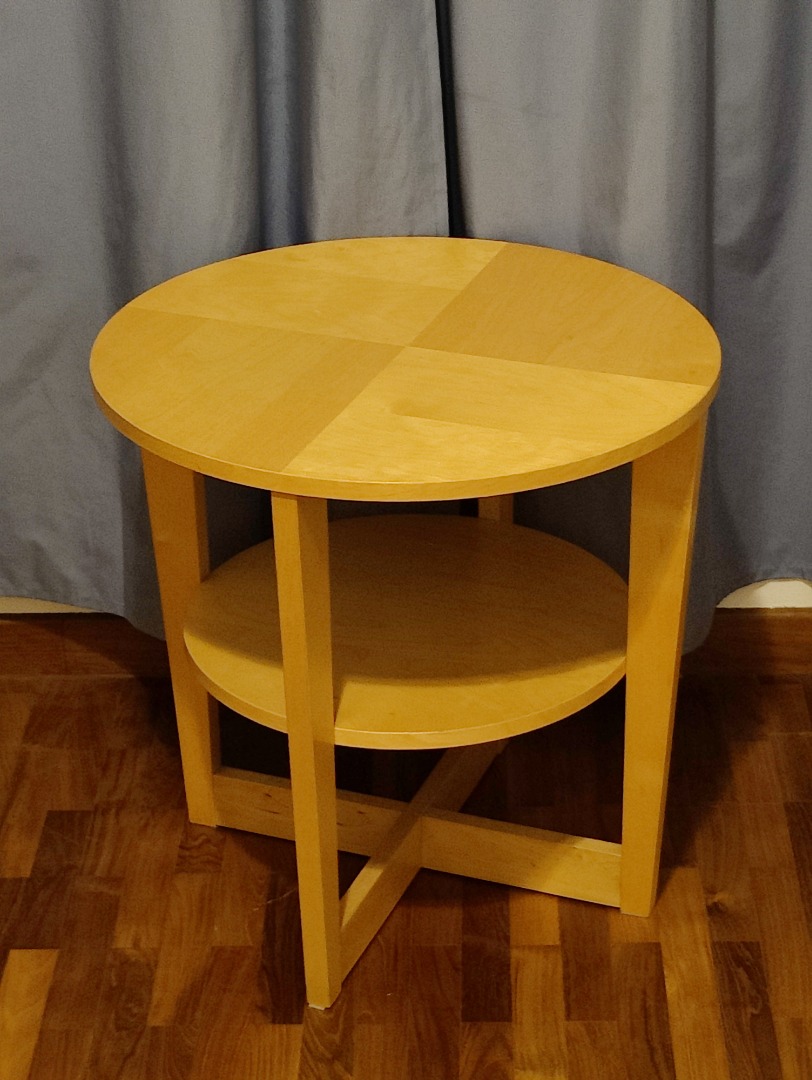 Wooden Circular Coffee Table, Furniture & Home Living, Furniture