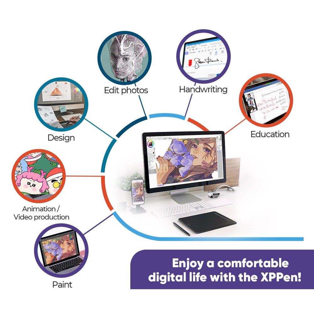 XPPen Deco MW Wireless Drawing Tablet For Digital Art Pen tablet With ...