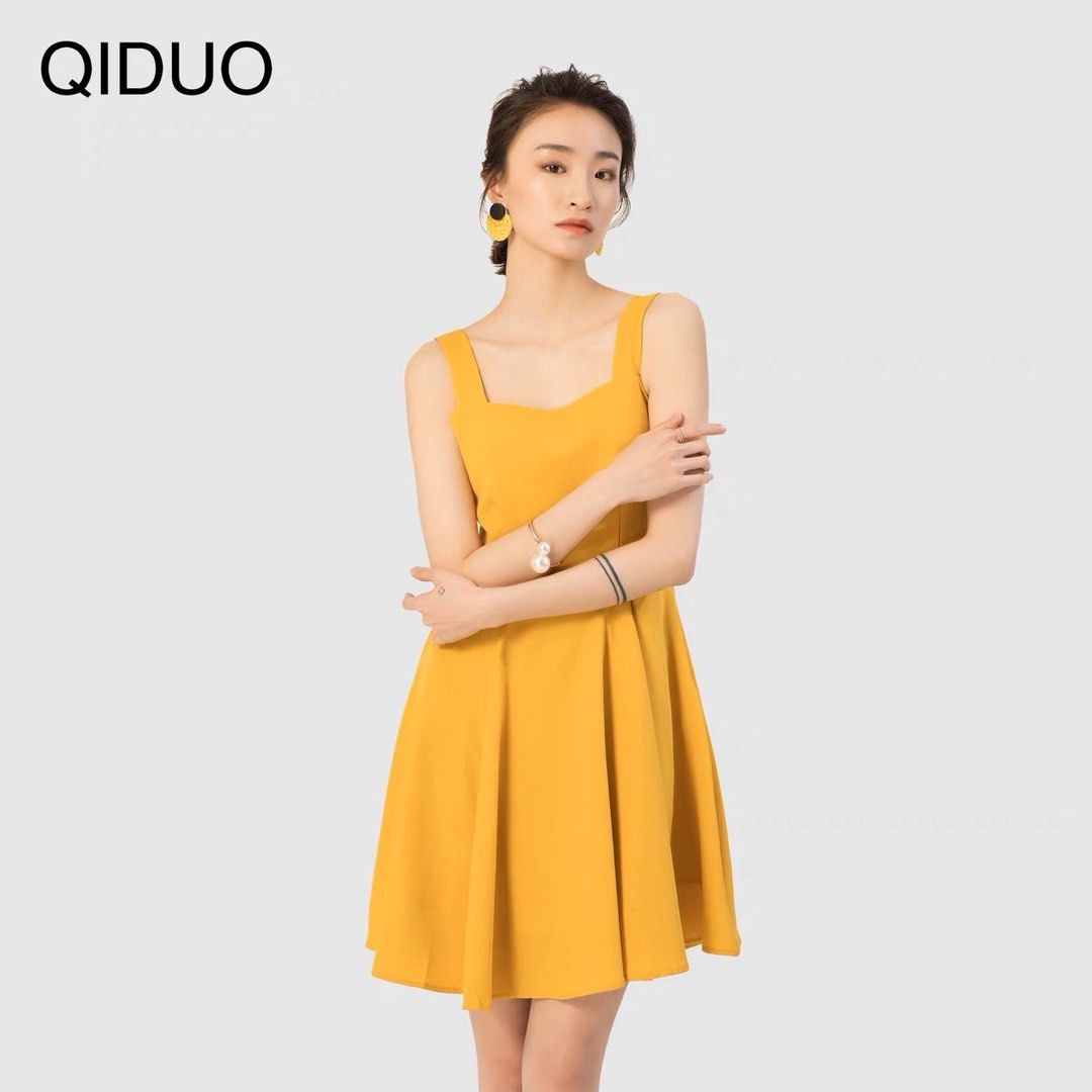 Yellow Dress Fesyen Wanita Pakaian Wanita Gaun Rok di Carousell