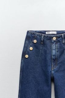 Zara Cropped wideleg button