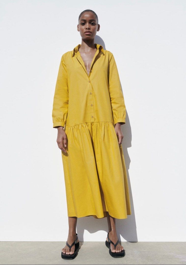 Zara deals mustard dress