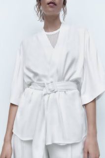 Zara Satin Kimono White