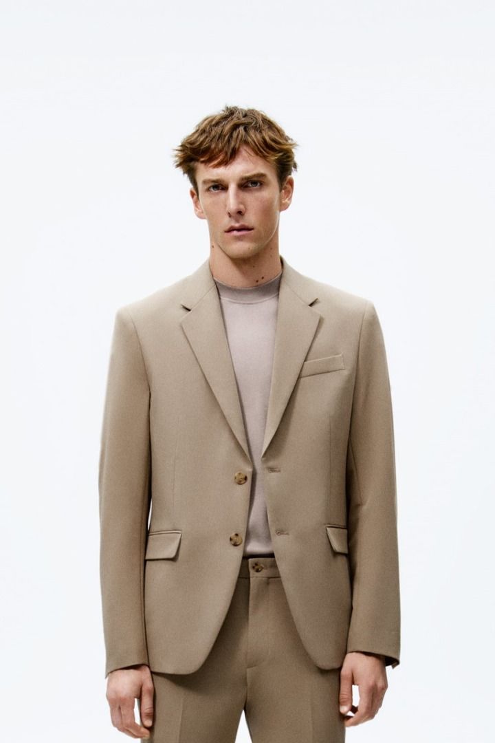 Zara tan suit hot sale