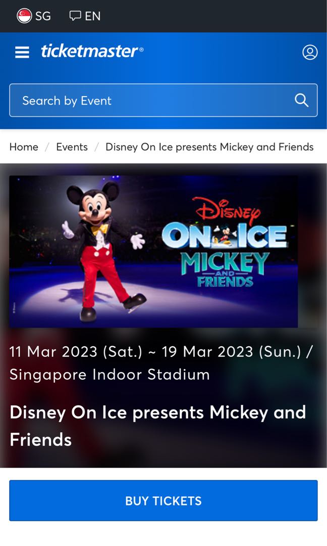 2x tickets disney on ice 11 march 2023, Tickets & Vouchers, Event