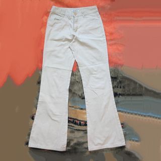90S ESPRIT MID WAIST FLARE PANTS | y2k wide legged cream pants high waist