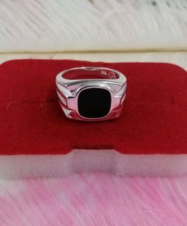 925 Black Gem Silver Men's Ring