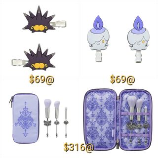 (日本代購) Pokemon 髮夾 化妝套裝 啪嚓海膽 燭光靈 水晶燈火靈 燈火幽靈64240752200450110