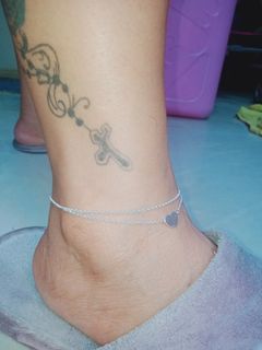 Anklet silver on hand