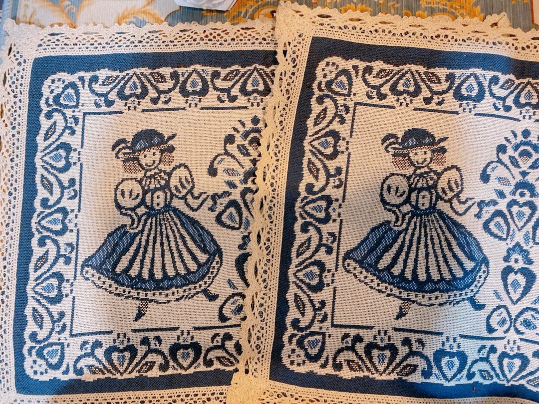 Australian rectangle linen Crochet Table Mat, Coaster, Wall Decor (Category: Carpets, Mats & Flooring) located in Cavite. Submitted by dearvintageqcph (Listing ID 1219448345, Image 3). Description: diameter: 42 CM 3 pcs available (2 blue, 1 red) brand new.