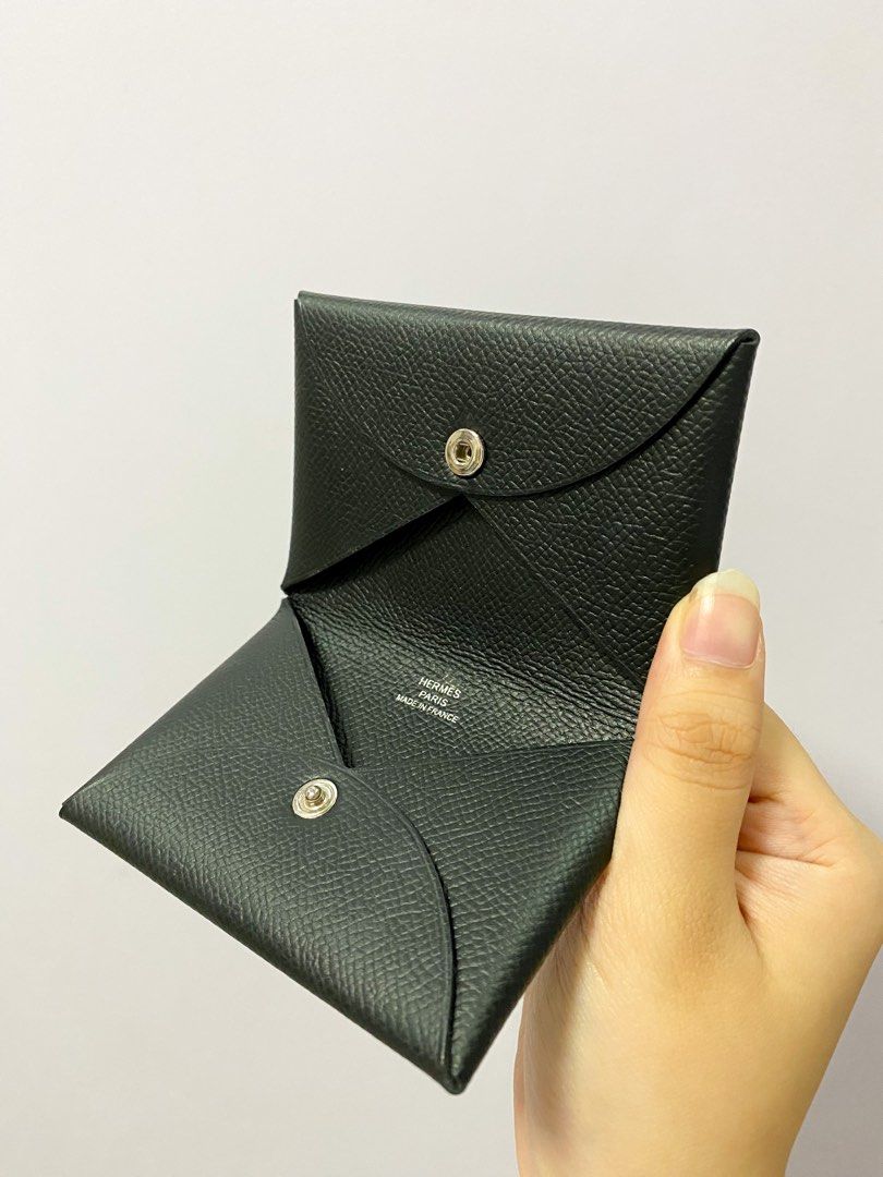 AUTHENTIC Hermes Black Calvi Wallet / Card Holder (Category: Luxury Bags & Wallets) located in Quezon City. Submitted by closetofcoco (Listing ID 1219400988, Image 3). Description: GUARANTEED AUTHENTIC PM FOR INQUIRIES NO LOW BALLING.