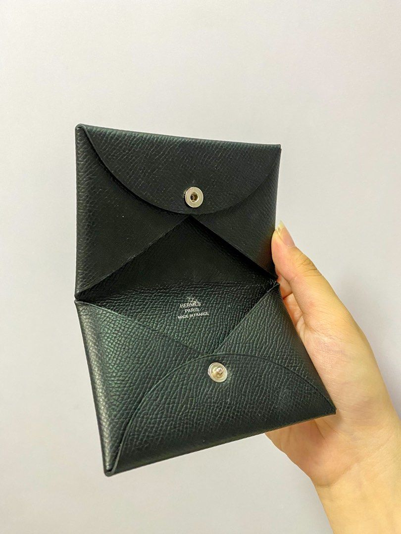AUTHENTIC Hermes Black Calvi Wallet / Card Holder (Category: Luxury Bags & Wallets) located in Quezon City. Submitted by closetofcoco (Listing ID 1219400988, Image 2). Description: GUARANTEED AUTHENTIC PM FOR INQUIRIES NO LOW BALLING.