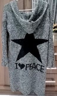 Bahan tebal Grey Long Cardi cardigan panjang abu abu