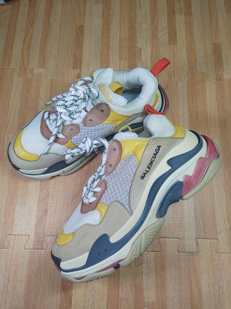Balenciaga triple s cream yellow red discount