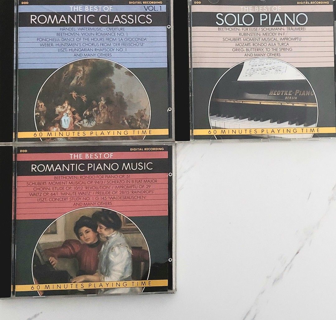 Best Classical Digital Recording, Best of Romantic Piano, Solo Piano,  Romantic Classics featuring Beethoven Schumann Schubert Grieg Debussy  Mozart Tchaikovsky Chopin etc, Hobbies  Toys, Music  Media, CDs  DVDs on