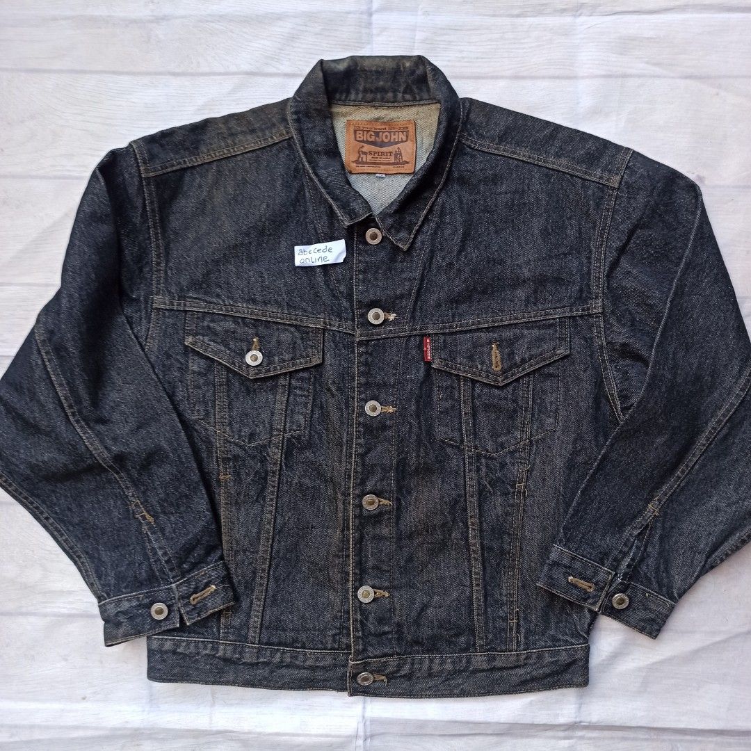 BIG JOHN C-3513 vintage denim jacket size M fit L, made in japan