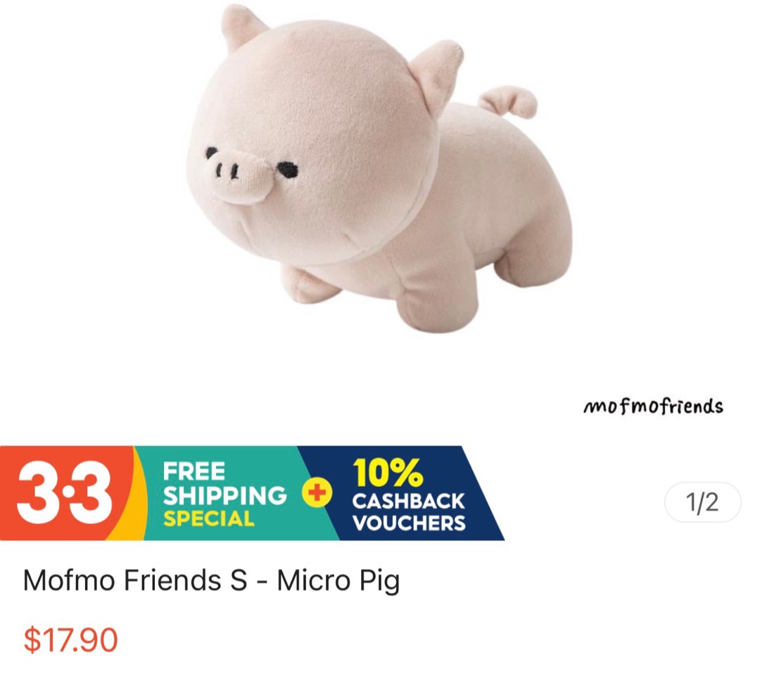 BNWT Craftholic Mofmo Friends S Micro Pig, Babies & Kids, Infant