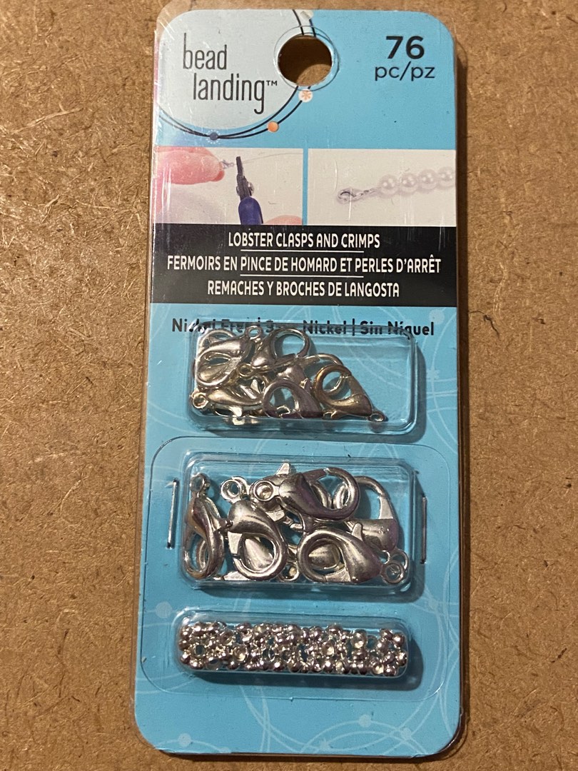 Brand new Bead landing Lobster clasps and crimps silver 76pc
