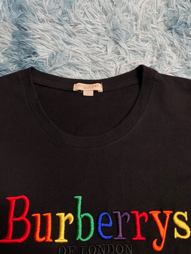 Burberry rainbow logo t shirt sales