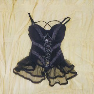 Bustier gothic tali lingerie renda lace import