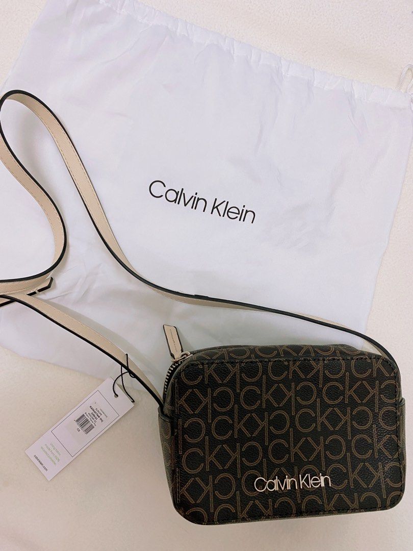 Calvin Klein All Over Monogram Women Bag Camera Bag Crossbody Bag