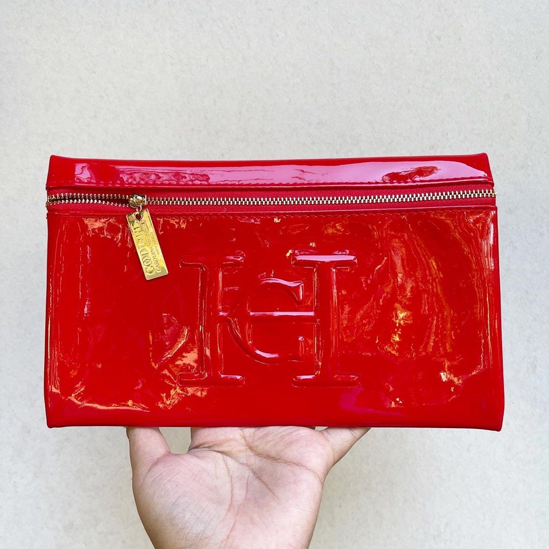 Caroline Hill Ibiza Small Pouch Lt Blue Patent
