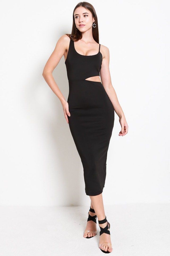 Carrislabelle Emery Scoop Neck Cutout Dress Black