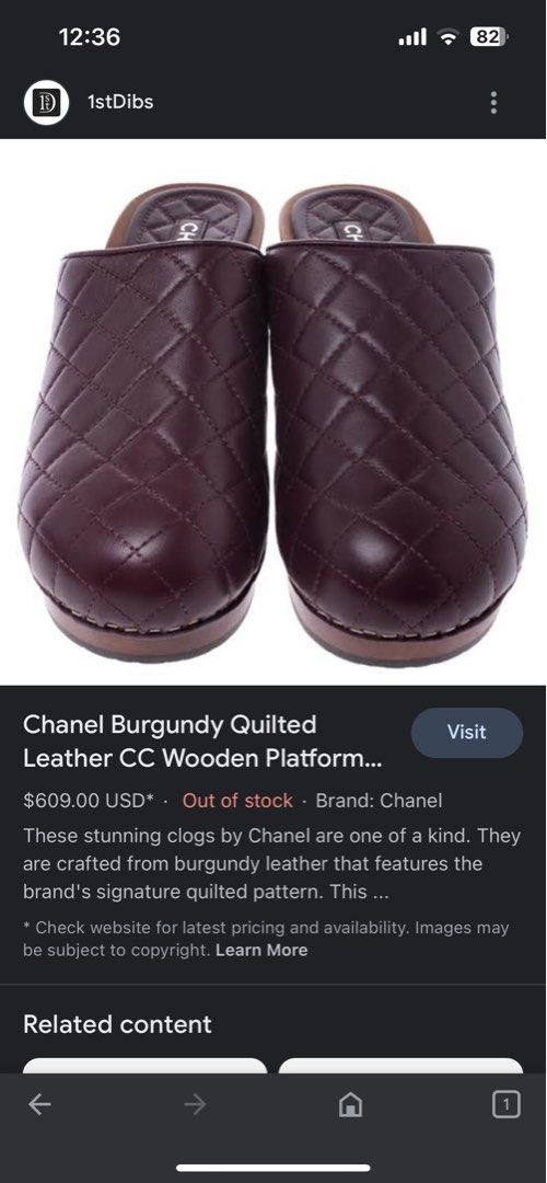 Chanel Burgundy Quilted Leather Wooden Platform Clogs, Luxury, Sneakers &  Footwear on Carousell