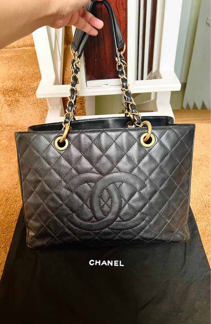 Chanel GST Grand Shopping Tote Bag Black GHW Caviar 17 Comes with
