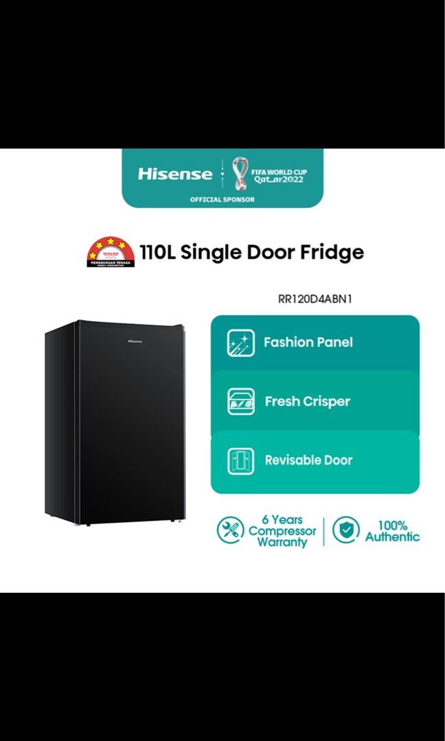 Chiller peti sejuk 110L hisense. Under warranty., TV & Home Appliances