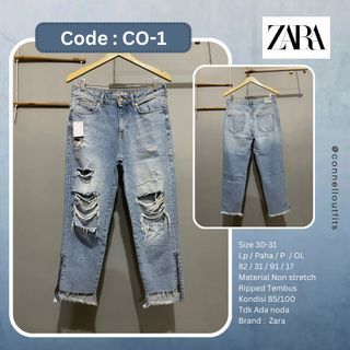 CO-01 Zara Ripped Jeans Size 31-32