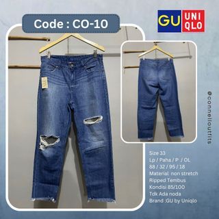 CO-11 GU by Uniqlo Celana Jeans Ripped Size 33