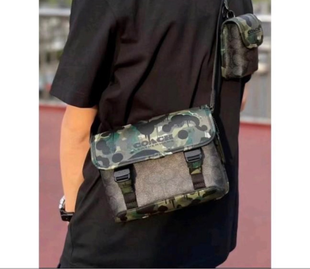 Coach camouflage sling bag sales