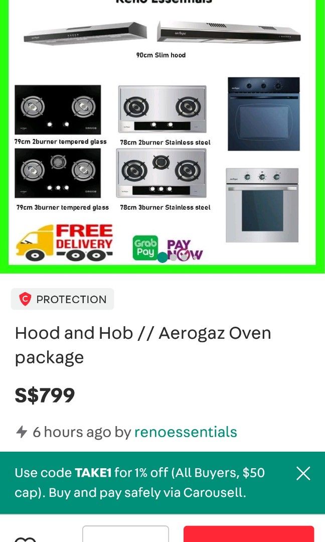 Cooker hood, hob & oven package, TV & Home Appliances, Kitchen