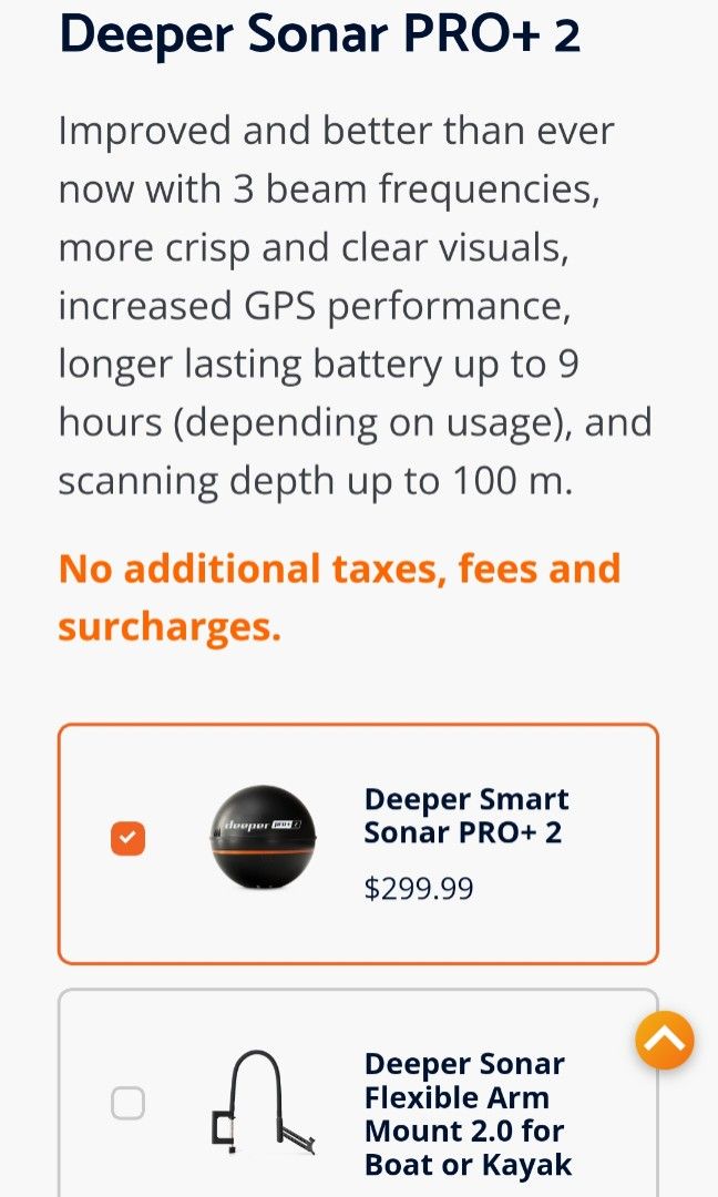 Deeper Smart Sonar Pro+ 2 Fish finder, Sports Equipment, Fishing