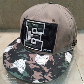ELSTINKO inisial EB EBONY Kemo Cap Hat Topi Bekas Original