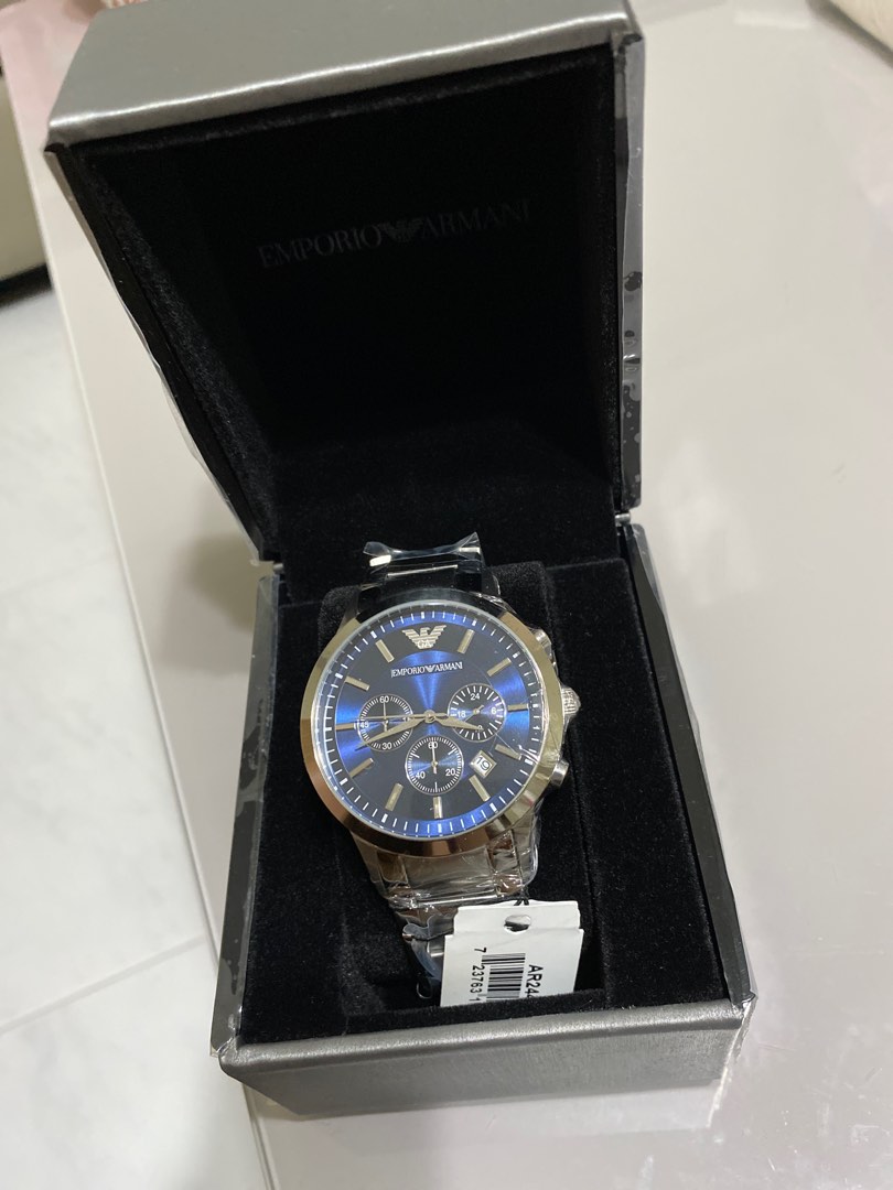 Mens emporio armani chronograph blue dial watch ar2448 store