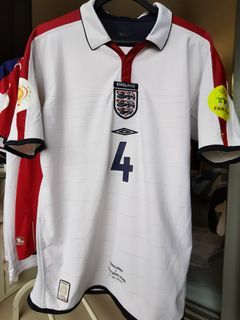 England 2004 Euro Cup Home Jersey #4 GERRARD vs Switzerland UMBRO  authentic product