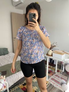 Floral Top atasan sabrina premium bunga