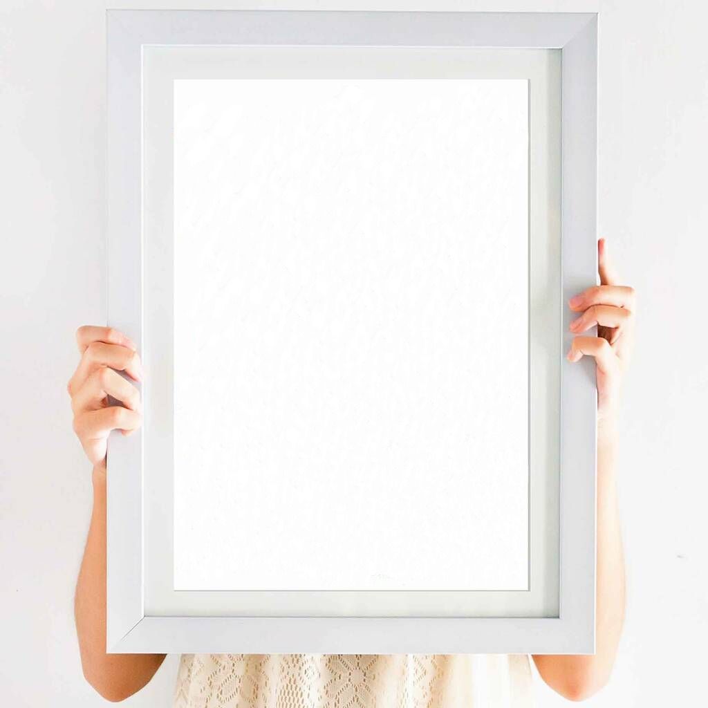 Frame Bingkai Kayu Putih Minimalist, Desain & Kerajinan Tangan, Lainnya