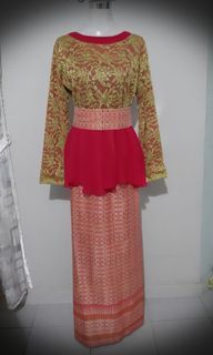 Fushia Green Kebaya Songket Set