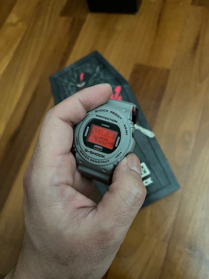 G shock x sneaker freaker Red Back coffin edition Men s Fashion