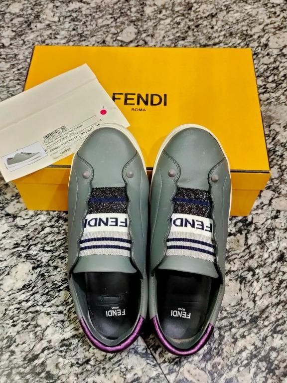 Fendi scalloped skate sneakers hotsell