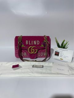Gucci Blind for Love GG Marmont Embroidered Velvet Flap
