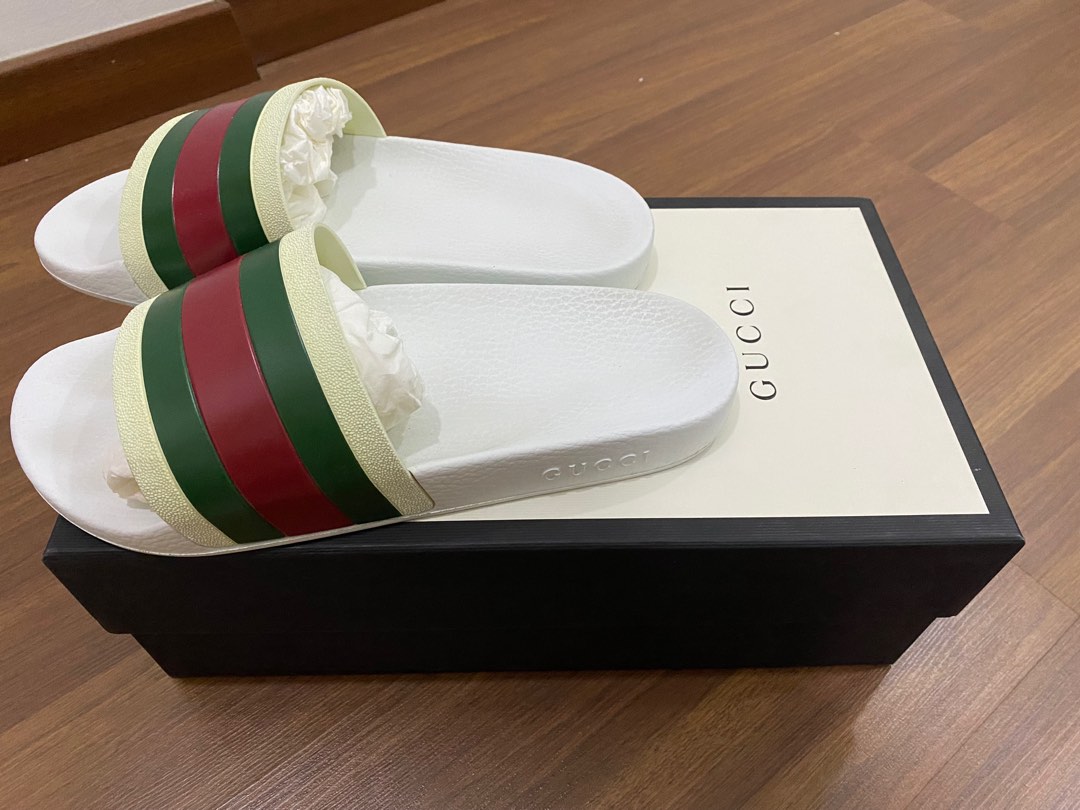 Gucci Pursuit Pool Slides, Men's Fashion, Footwear, Flipflops and Slides on  Carousell