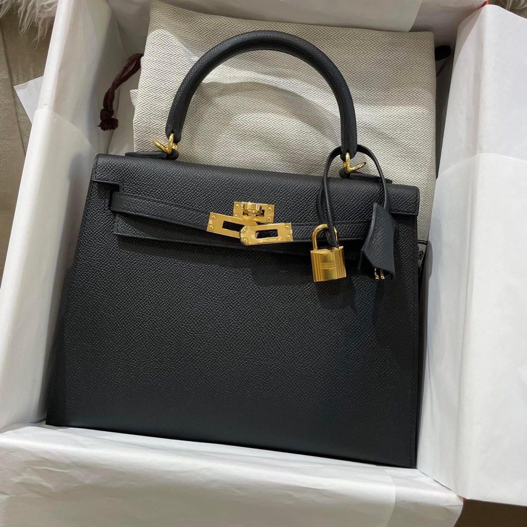 Hermes Kelly 25 Handbag CK18 Etoupe Epsom SHW