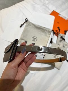 Hermes Kelly Pocket Adjustable Craie Belt