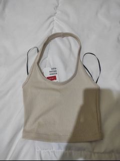 H&m ribbed halter tanktop in baige